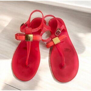 TED BAKER Girls Pink Logo Buckle Sandals Size 4